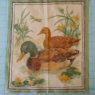 Wildlife Mallard Ducks Fabric Square Crafts Quilting Cotton 11" x  13"