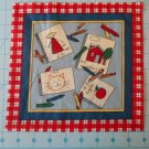 Schoolhouse Drawings  Fabric Square Crafts Quilting Cotton 8 1/2" x  8 1/2"