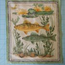 Wildlife Fish Fabric Square Crafts Quilting Cotton 11" x  13"