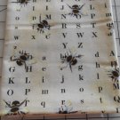 Bees & Alphabet on Cream Garden Tales by Tracie Lyn Huskamp Fabric Fat Quarter
