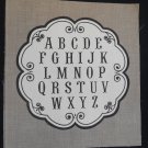 La Petite Ecole French General Brown Alphabet Fabric Sq Moda 10 1/2" 11 1/2" f