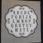 La Petite Ecole French General Brown Alphabet Fabric Sq Moda 10 1/2" 11 1/2" f