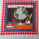 Schoolhouse World Globe Fabric Square Crafts Quilting Cotton 8 1/2" x  8 1/2"