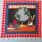 Schoolhouse World Globe Fabric Square Crafts Quilting Cotton 8 1/2" x  8 1/2"