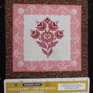 Sewing Theme Rose Cross Stitch Fabric Square for Crafts Quilting Cotton  6" x 6"