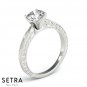Vintage Milgrain Detail Solitaire Round Diamond Engagement Ring 14K Gold