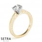 Vintage Milgrain Detail Solitaire Round Diamond Engagement Ring 14K Gold