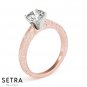 Vintage Milgrain Detail Solitaire Round Diamond Engagement Ring 14K Gold