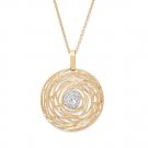 Centered Diamond in Circle Necklace 14k Gold