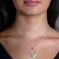 Centered Diamond in Circle Necklace 14k Gold