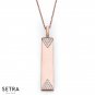 14K FINE ROSE GOLD WITH DIAMONDS BAR DISC SHAPE NECKLACE
