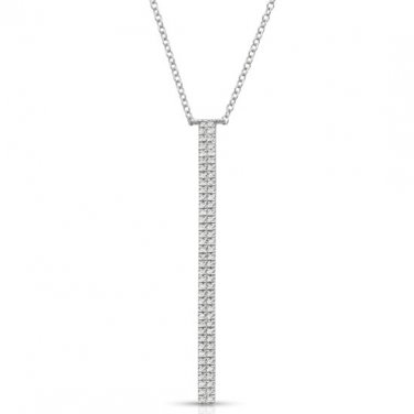 Double Row Diamond Bar Necklace 14k Gold