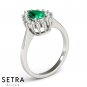 Royalty Halo Right Hand 14kt Pear Cut Emerald & Diamonds Ring