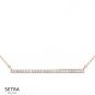 One Row Diamond Bar Necklace 14k Rose Gold