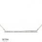 One Row Diamond Bar Necklace 14k Rose Gold
