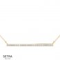 One Row Diamond Bar Necklace 14k Rose Gold