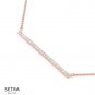 One Row Diamond Bar Necklace 14k Rose Gold