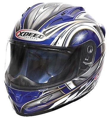 New Xpeed XF705 Spider Full Face Helmet - Medium/Blue
