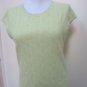 NWOT - ANN TAYLOR Lime Green 100% Cashmere Cap Sleeve Cableknit Top - Size L