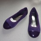 NWOB - LANDS' END GIRL'S PURPLE SUEDE & PATENT LEATHER BALLET SHOES SIZE 11M
