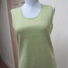 NWT - PRECIOUS FIBERS (QVC) Lime Green 100% Cashmere Sleeveless Top - Size M