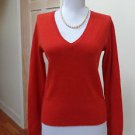 EUC - EVELYN GRACE Burnt Orange 100% Cashmere V-Neck Sweater - Size S