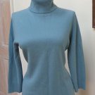 EUC - EXPRESS DESIGN STUDIO Blue 100% Cashmere Turtleneck Sweater Size Juniors L