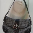 VGUC - AUTHENTIC COACH Black Signature Fabric & Leather Handbag/Purse #D04J-6808