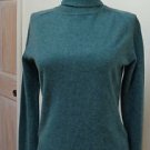 EUC - VALERIE STEVENS Heather Teal 100% Cashmere Turtleneck Sweater - Size P/S