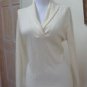 NWT - CHARTER CLUB PETITE Ivory 100% Cashmere Collared V-Neck Sweater - Size P/S