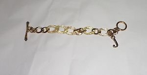 AUTHENTIC JUICY COUTURE GOLD-TONE & RESIN STARTER CHARM TOGGLE CHAIN BRACELET