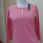 NWT - GRIFFEN Heather Pink 100% Cashmere Round Neck Sweater - Size S - Stunning!