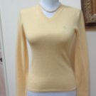 EUC - RALPH LAUREN SPORT Lemon Yellow 100% Cashmere V-Neck Sweater - Size XS