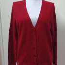 NWT - TALBOTS Petite Deep Red 100% Cashmere V-Neck Sweater/Cardigan - Size MP