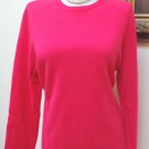 NWT- LANDS' END Cherry Color 100% Cashmere Crewneck Sweater - Size L/P -BEAUTY!