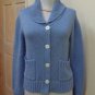 EUC-J. JILL Blue Acrylic/Cotton Blend Long Sleeve Button-Front Cardigan - Size S