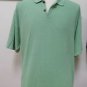 VGUC- TOMMY BAHAMA Green Silk/Cotton Blend 2-Button Short Slv Polo Shirt -Size L