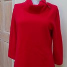 EUC-JONES NEWYORK COLLECTION True Red 100% Cashmere Shawl Collar Sweater-Size PM