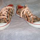 EUC-COACH *BARRETT* Brown & White Sig. C Jacquard Canvas Athletic Shoes-Size 8B