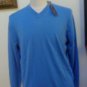 NWT - DAVIS & SQUIRE Blue 100% Extra Fine Merino Wool V-Neck Sweater - Size M
