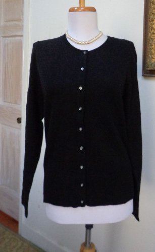 $125.00 -NWT - APT. 9 Black 100% Cashmere Button Front Cardigan/Sweater - Size S