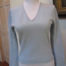 EUC - EVELYN GRACE Light Blue 100% Cashmere V-Neck Sweater - Size S
