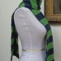EUC - J. CREW DOUBLE SIDED NAVY/GREEN STRIPED 100% CASHMERE SCARF 57" x 7"