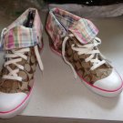 EUC - COACH *BONNEY* Brown/Tan Signature *C* Canvas Athletic Shoes - Size 9 B