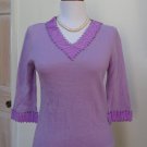 NWT - DENOCK DESIGNS Heather Amethyst 100% Cashmere V-Neck Sweater - Size XS