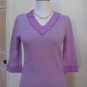 NWT - DENOCK DESIGNS Heather Amethyst 100% Cashmere V-Neck Sweater - Size XS