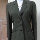 NWT - $179.00 - ANNE KLEIN Olive Polyester/Acetate Blend 3 Button Jacket -Size 4