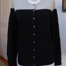 $125.00 - NWT - APT. 9 Black Color Block 100% Cashmere Cardigan/Sweater - Size L