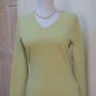 EUC - CLASSIQUES ENTIER Lime Green 100% Cashmere V-Neck Sweater - Size XS/S