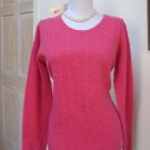 $129.00 - NWT -MADISON STUDIO Berry Pink 100% Cashmere Crewneck Sweater - Size M